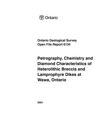 petrography chemistry diamond heterolithic breccia lamprophyre ...