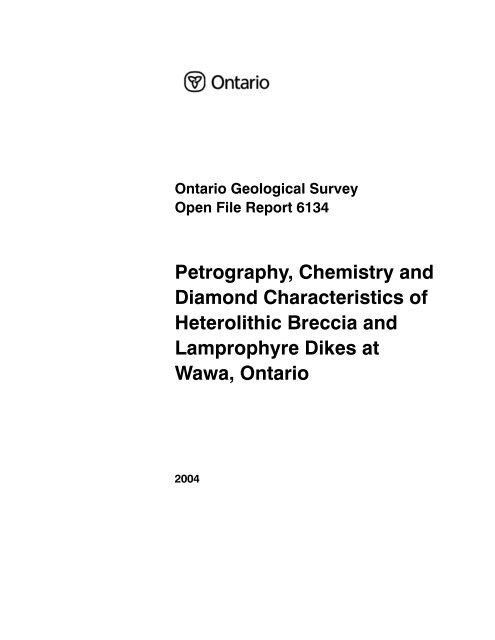 petrography chemistry diamond heterolithic breccia lamprophyre ...