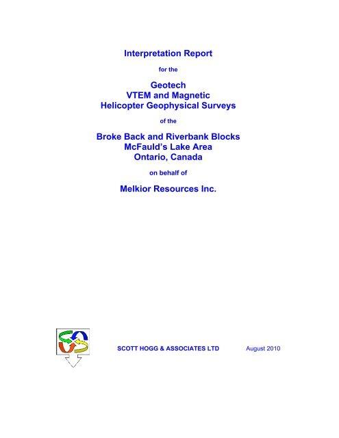 Interpretation Report for the Geotech VTEM and ... - Geology Ontario