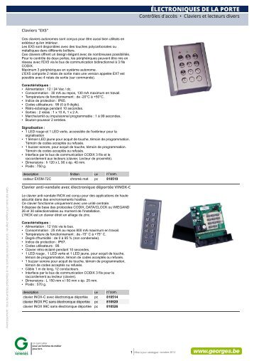 ÉLECTRONIQUES DE LA PORTE