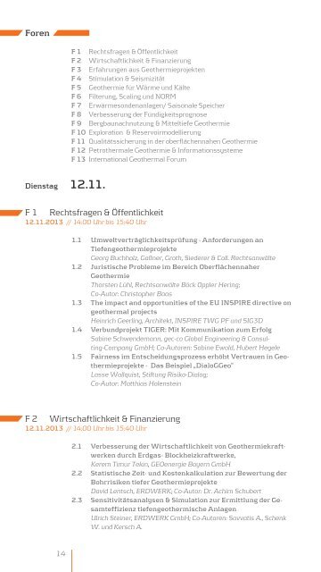 Programm des DGK 2013 - Bundesverband Geothermie