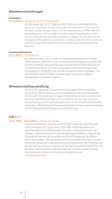 Programm des DGK 2013 - Bundesverband Geothermie