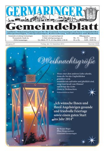 zur aktuellen Ausgabe - Gemeinde Germaringen