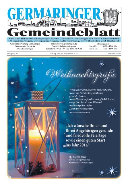zur aktuellen Ausgabe - Gemeinde Germaringen