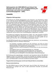 Stellungnahme der GEW BERLIN zum Entwurf des Gesetzes über ...
