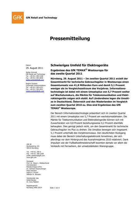 GfK Gruppe - GfK Retail and Technology
