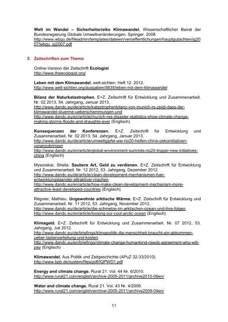 eDossier Klimawandel / Climate change - GIZ