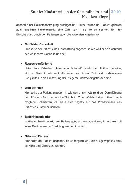 Studie: Kinästhetik in der gesundheits- und Krankenpflege