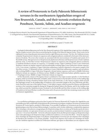 A review of Proterozoic to Early Paleozoic lithotectonic terranes in ...