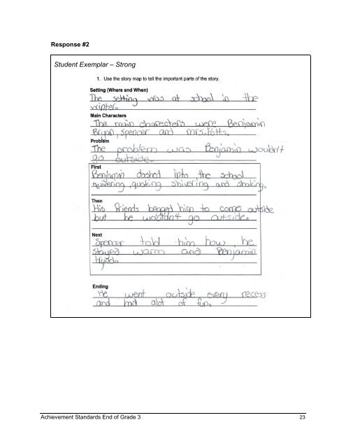 Reading and Writing Achievement Standards Curriculum