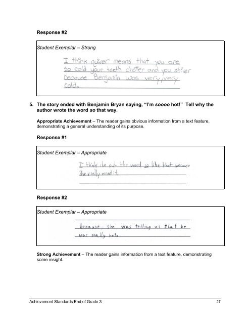 Reading and Writing Achievement Standards Curriculum