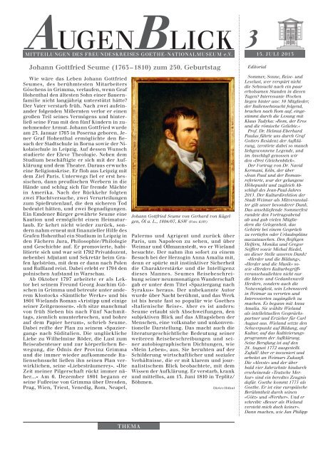Augenblick 3 Freundeskreis Des Goethe Nationalmuseums