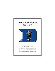 Duke Lacrosse Update - Duke University Athletics
