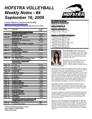 Hofstra vs. St. John's Match Notes - GoHofstra.com