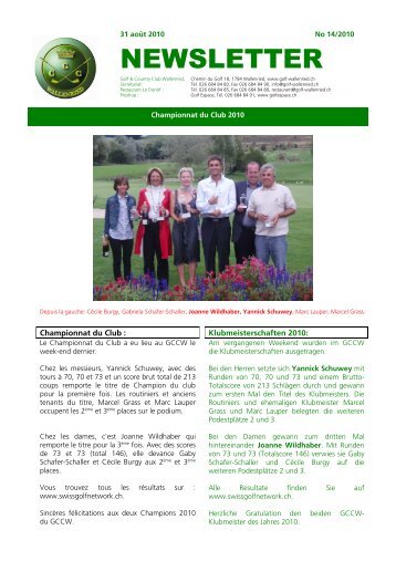 NEWSLETTER - Golf und Country Club Wallenried