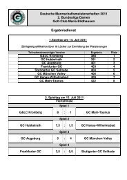 DMM 2011 Damen 2 BL Übersicht - Stuttgarter Golf-Club Solitude eV