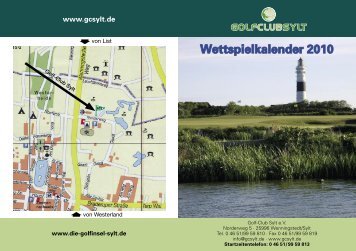 Wettspielkalender 2010 - Golf-Club Sylt