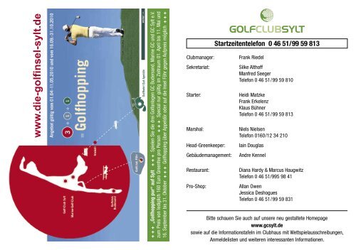 Wettspielkalender 2010 - Golf-Club Sylt