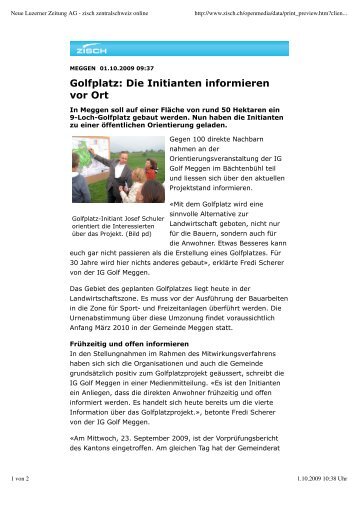 Neue Luzerner Zeitung AG - zisch ... - Golfplatz Meggen