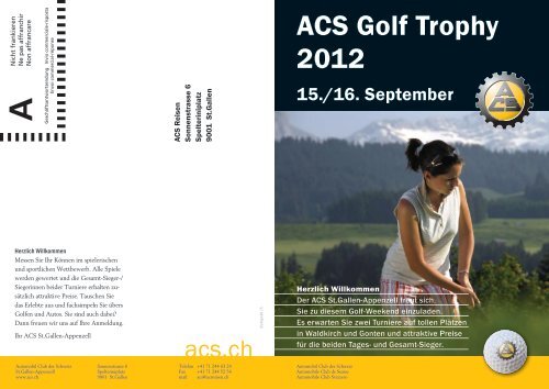 ACS Golf Trophy 2012 - Association Suisse de Golf