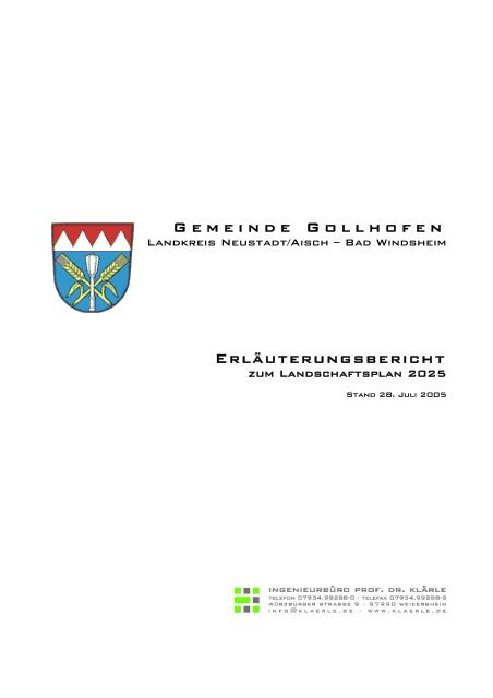 Erläuterungsbericht - Gollhofen