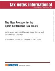 The New Protocol to the Spain-Switzerland Tax Treaty