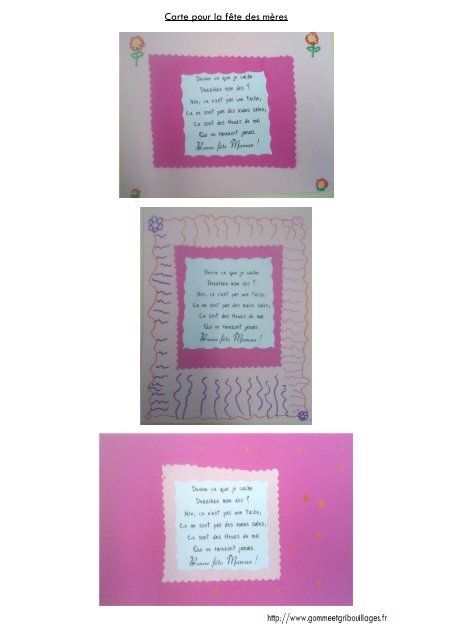 Carte Poeme Gomme Gribouillages