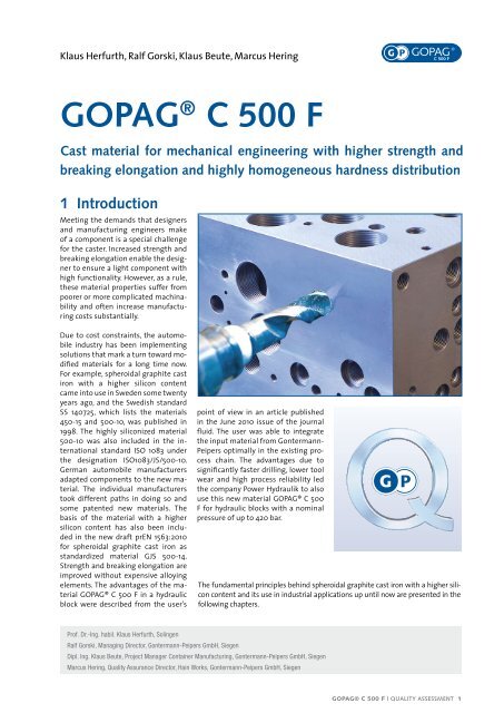GOPAG® C 500 F - SANGER METAL