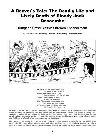 Dungeon Crawl Classics #4: Bloody Jack's Gold ... - Goodman Games