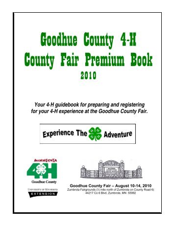 Goodhue County 4-H County Fair Premium Book