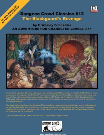 Dungeon Crawl Classics #12: The Blackguard's ... - Goodman Games