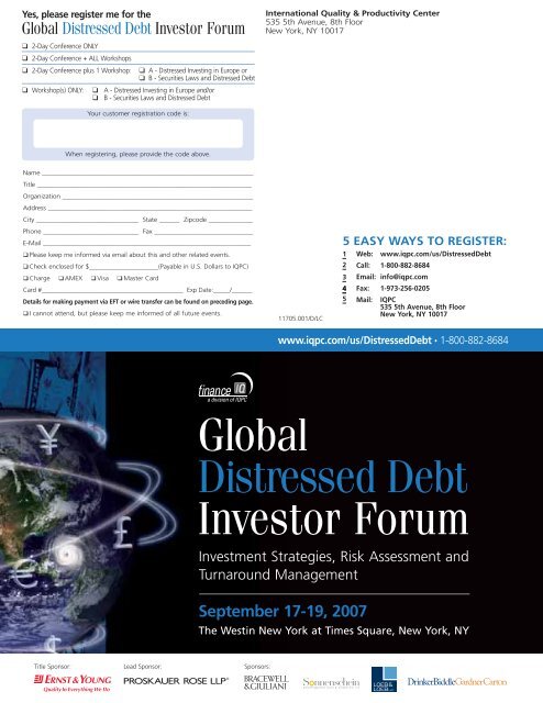 IQPC-NY Global Distressed Debt 15.0 - Goodmans