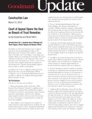 Construction Law Court of Appeal Opens the Door on ... - Goodmans