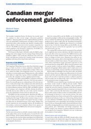 Canadian merger enforcement guidelines - Goodmans