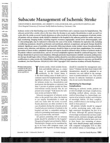 Acute Stroke Management - Goodsamim.com