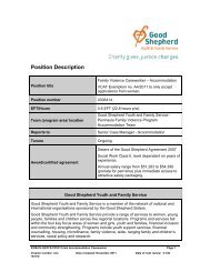 Position Description - Good Shepherd Youth & Family Service