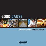 2008 Pro Bono Annual Report - Goodwin Procter LLP