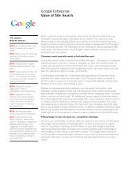Google Enterprise: Value of Site Search