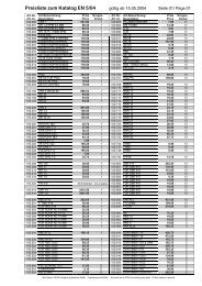 Preisliste zum Katalog EN 5/04 - Gooseweb