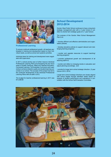 2011 Annual School Report - Gordon West Public School