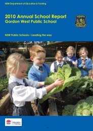 2010 Annual School Report - Gordon West Public School
