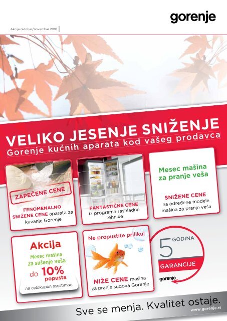 VELIKO JESENJE SNIŽENJE - Gorenje