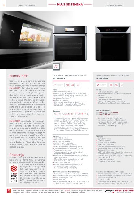 Pdf katalog: Gorenje Ugradni aparati za kuvanje 2012