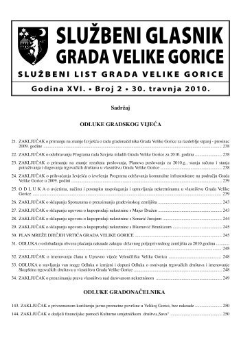 Slu?beni glasnik 02/2010 - Grad Velika Gorica