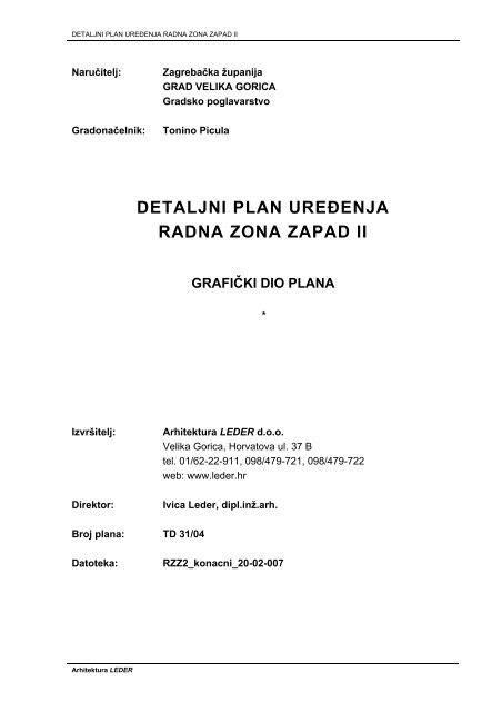 detaljni plan ure?enja radna zona zapad ii - Grad Velika Gorica