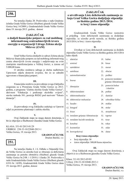 Slu?beni glasnik br. 4/2013 - Grad Velika Gorica