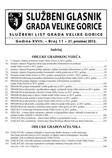 Slu?beni glasnik br. 11/2012 - Grad Velika Gorica