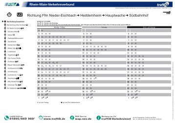 U2 Richtung Ffm Nieder-Eschbach Heddernheim Hauptwache ...