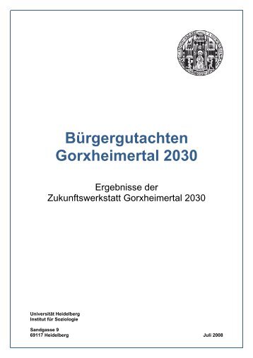 Bürgergutachten Gorxheimertal 2030