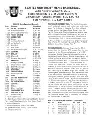 Game Notes - Oregon State - Seattle University Athletics